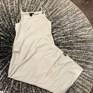 Express beige overall dress